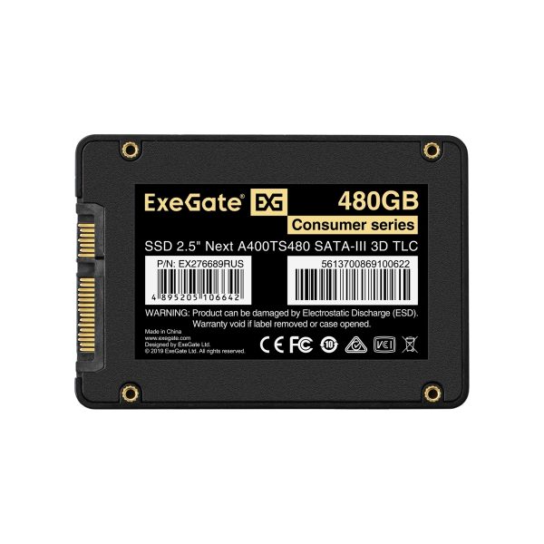 Накопитель SSD 2.5" 480GB ExeGate® Next A400TS480 (EX276689RUS) — изображение 2