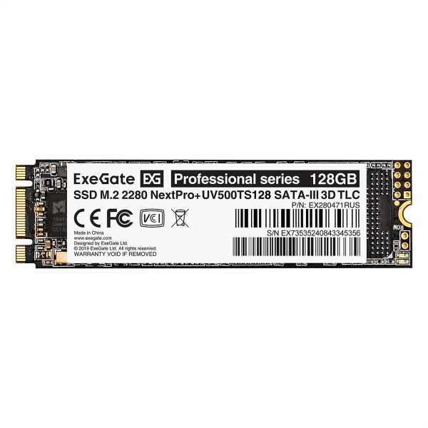 Накопитель SSD M.2 2280 128GB ExeGate® NextPro+ UV500TS128 (EX280471RUS) — изображение 2