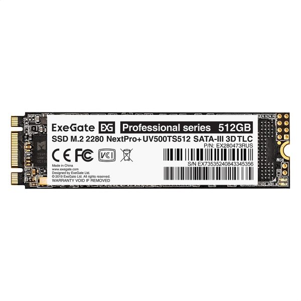Накопитель SSD M.2 2280 512GB ExeGate® NextPro+ UV500TS512 (EX280473RUS) — изображение 2