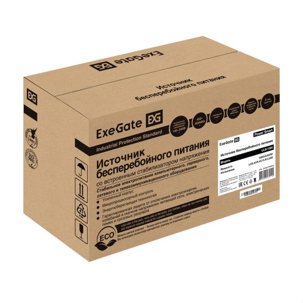 ИБП ExeGate Power Smart ULB-1000.LCD.AVR.4C13.RJ.USB (EX292790RUS) — изображение 5