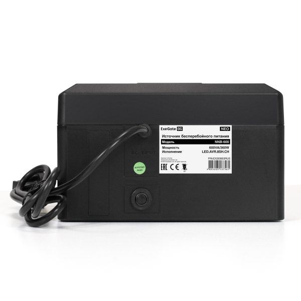 ИБП ExeGate NEO NNB-600.LED.AVR.8SH.CH (EX293853RUS) — изображение 3