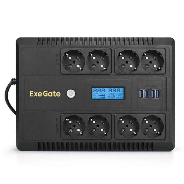 ИБП ExeGate NEO Smart LHB-600.LCD.AVR.8SH.CH.RJ.USB (EX293856RUS) — изображение 2
