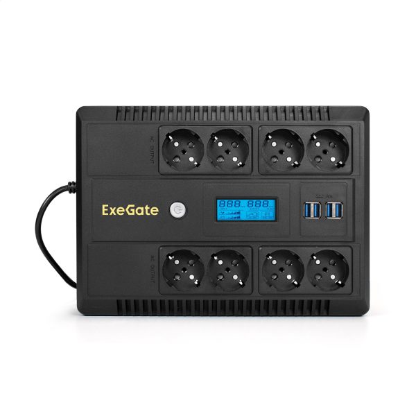 ИБП ExeGate NEO Smart LHB-650.LCD.AVR.8SH.CH.RJ.USB (EX295013RUS) — изображение 2