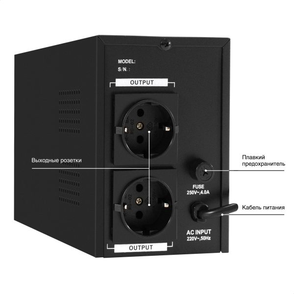 ИБП ExeGate SineTower SN-600.LCD.AVR.2SH (EX295980RUS) — изображение 3