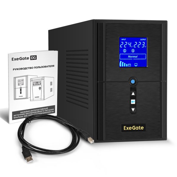 ИБП ExeGate SineTower SN-1000.LCD.AVR.2SH.1C13.USB (EX295981RUS) — изображение 5