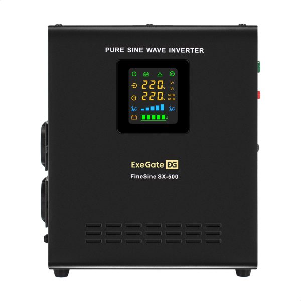 ИБП ExeGate FineSine SX-500.LCD.AVR.2SH , крепление настенное/универсальное, Black (EX295995RUS) — изображение 2