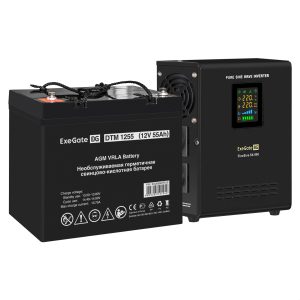 Комплект ИБП ExeGate FineSine SX-800.LCD.AVR.2SH + Батарея 55Aч, 1 шт. ), 1шт. (EX296523RUS)