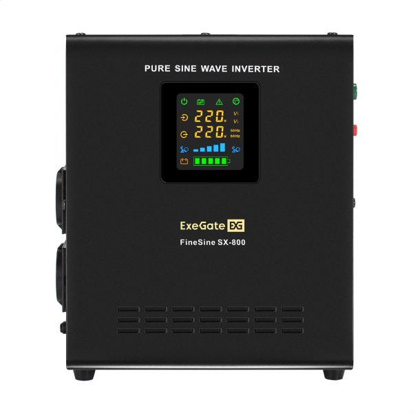 Комплект ИБП ExeGate FineSine SX-800.LCD.AVR.2SH + Батарея 75Aч, 1 шт. ), 1шт. (EX296527RUS) — изображение 2