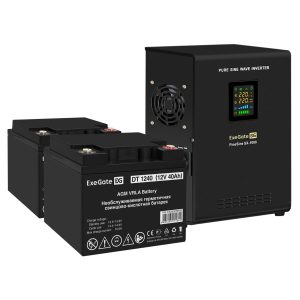 Комплект ИБП ExeGate FineSine SX-1000.LCD.AVR.2SH + Батарея 40Aч, 1 шт. ), 1шт. (EX296543RUS)