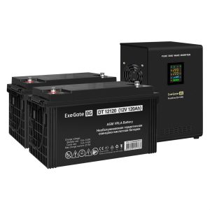 Комплект ИБП ExeGate FineSine SX-1000.LCD.AVR.2SH + Батарея 120Aч, 1 шт. ), 1шт. (EX296556RUS)