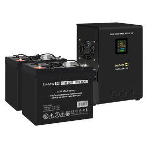 Комплект ИБП ExeGate FineSine SX-1500.LCD.AVR.2SH + Батарея 55Aч, 2 шт. ), 2шт. (EX296569RUS)