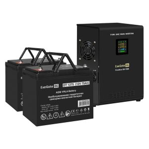 Комплект ИБП ExeGate FineSine SX-1500.LCD.AVR.2SH + Батарея 75Aч, 2 шт. ), 2шт. (EX296573RUS)