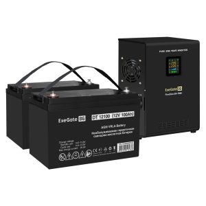 Комплект ИБП ExeGate FineSine SX-1500.LCD.AVR.2SH + Батарея 100Aч, 2 шт. ), 2шт. (EX296577RUS)