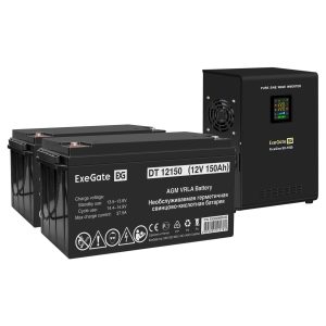 Комплект ИБП ExeGate FineSine SX-1500.LCD.AVR.2SH + Батарея 150Aч, 2 шт. ), 2шт. (EX296582RUS)