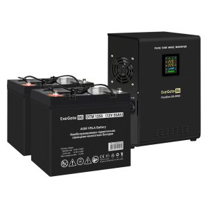 Комплект ИБП ExeGate FineSine SX-2000.LCD.AVR.2SH + Батарея 55Aч, 2 шт. ), 2шт. (EX296592RUS)