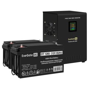 Комплект ИБП ExeGate FineSine SX-2000.LCD.AVR.2SH + Батарея 65Aч, 2 шт. ), 2шт. (EX296594RUS)