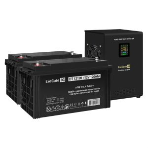 Комплект ИБП ExeGate FineSine SX-2500.LCD.AVR.2SH + Батарея 120Aч, 2 шт. ), 2шт. (EX296625RUS)