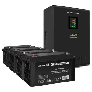 Комплект ИБП ExeGate FineSine SX-5000.LCD.AVR.2SH.T + Батарея 120Aч, 4 шт. ), 4шт. (EX296671RUS)