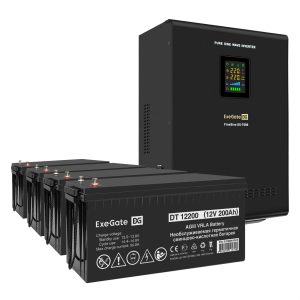 Комплект ИБП ExeGate FineSine SX-7000.LCD.AVR.2SH.T + Батарея 200Aч, 4 шт. ), 4шт. (EX296699RUS)