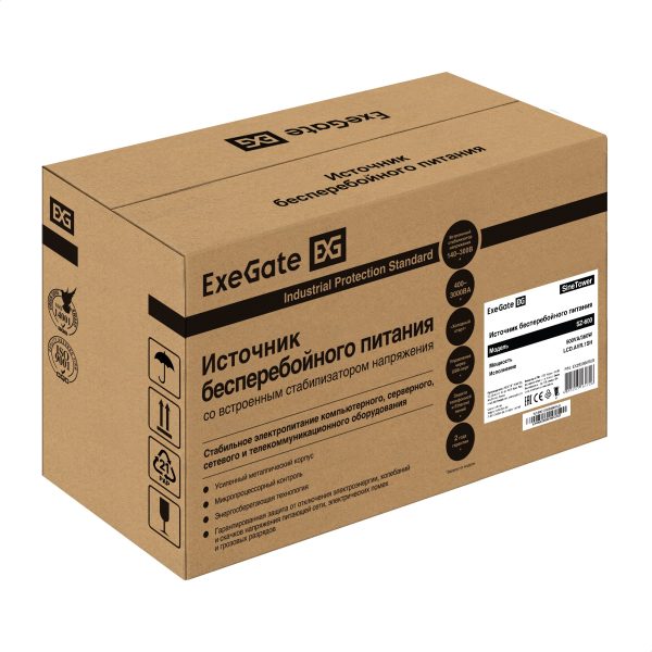 Комплект ИБП EX295986RUS + батарея 33Aч EX282974RUS 1шт (инвертор, синус, для котла) ExeGate SineTower SZ-600.LCD.AVR.1SH  <EX296768RUS> — изображение 5
