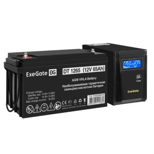 Комплект ИБП EX295986RUS + батарея 65Aч EX282980RUS 1шт (инвертор, синус, для котла) ExeGate SineTower SZ-600.LCD.AVR.1SH  <EX296775RUS>