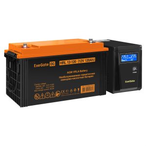 Комплект ИБП ExeGate SineTower SZ-600.LCD.AVR.1SH + Батарея 120Aч, 1 шт. ), 1шт. (EX296784RUS)