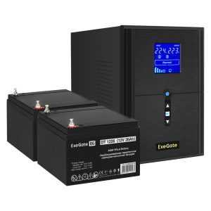 Комплект ИБП ExeGate SineTower SZ-2000.LCD.AVR.3SH.1C13.USB + Батарея 26Aч, 2 шт. ), 2шт. (EX296835RUS)