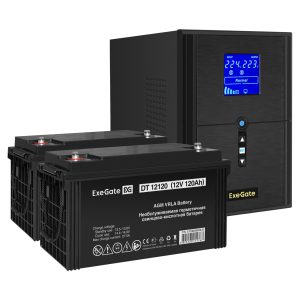 Комплект ИБП ExeGate SineTower SZ-2000.LCD.AVR.3SH.1C13.USB + Батарея 120Aч, 2 шт. ), 2шт. (EX296852RUS)