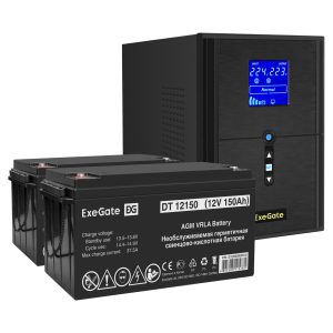 Комплект ИБП ExeGate SineTower SZ-2000.LCD.AVR.3SH.1C13.USB + Батарея 150Aч, 2 шт. ), 2шт. (EX296855RUS)