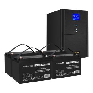 Комплект ИБП ExeGate SineTower SZ-5000.LCD.AVR.2SH.1C13.T.RJ.USB + Батарея 100Aч, 4 шт. ), 4шт. (EX296896RUS)