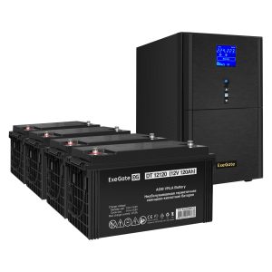 Комплект ИБП ExeGate SineTower SZ-5000.LCD.AVR.2SH.1C13.T.RJ.USB + Батарея 120Aч, 4 шт. ), 4шт. (EX296898RUS)