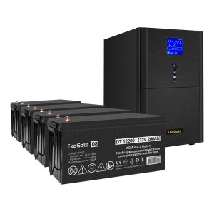 Комплект ИБП ExeGate SineTower SZ-5000.LCD.AVR.2SH.1C13.T.RJ.USB + Батарея 200Aч, 4 шт. ), 4шт. (EX296903RUS)